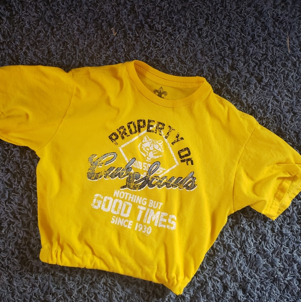 Cropped yellow elastic waste tshirt
